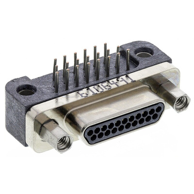 Glenair GMR7590 21 Way Right Angle Through Hole D-sub Connector Plug, 1.91mm Pitch