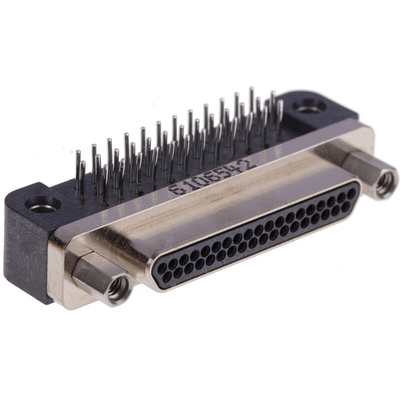 Glenair GMR7590 37 Way Right Angle Through Hole D-sub Connector Plug, 1.91mm Pitch