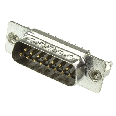 Amphenol L717DS 15 Way Through Hole D-sub Connector Plug, 2.77mm Pitch, with 4-40 UNC, Threaded Insert