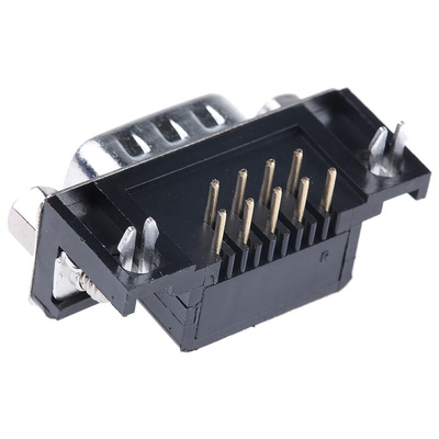 ASSMANN WSW A-DS 9 Way Right Angle Through Hole D-sub Connector Plug, 2.77mm Pitch, with 4-40 UNC Screwlocks