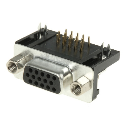 ASSMANN WSW A-HDF 15 Way Right Angle Through Hole D-sub Connector Socket, 1.98mm Pitch