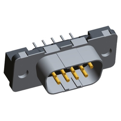 TE Connectivity Amplimite HDP-20 9 Way Through Hole D-sub Connector Plug, 2.74mm Pitch, with 4-40 UNC Threaded Inserts,