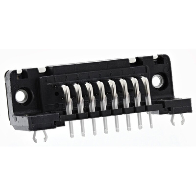 Harting 15 Way Right Angle Through Hole D-sub Connector Socket, 2.74mm Pitch, with 4-40 UNC Threaded Inserts, Boardlocks