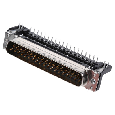 Harting 37 Way Right Angle Through Hole D-sub Connector Plug, 2.76mm Pitch, with 4-40 UNC Threaded Inserts, Boardlocks
