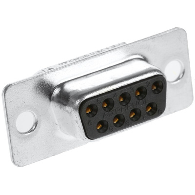 Amphenol ICC FCE17 9 Way Panel Mount D-sub Connector Socket, 2.74mm Pitch