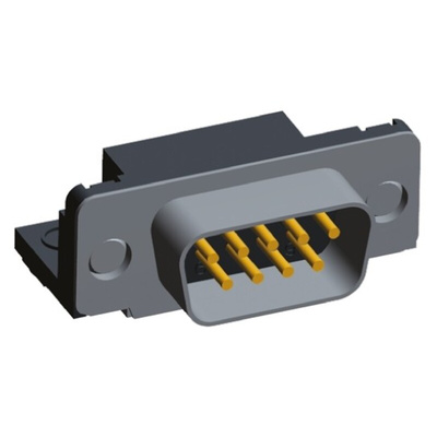 TE Connectivity Amplimite HD-20 9 Way Right Angle Through Hole D-sub Connector Plug, 2.74mm Pitch, with 4-40 UNC,
