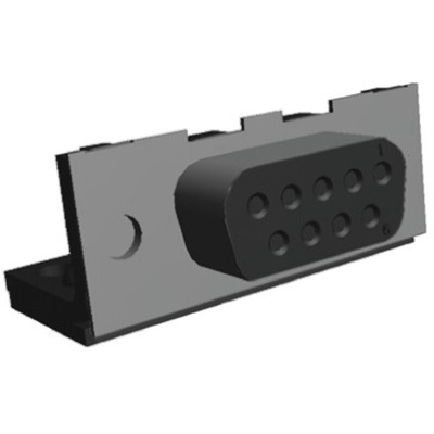 TE Connectivity Amplimite HD-20 9 Way Right Angle Through Hole D-sub Connector Socket, 2.74mm Pitch, with Mounting Hole