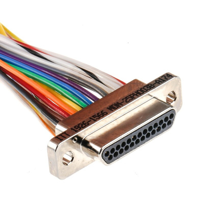 ITT Cannon MDM 25 Way Cable Mount D-sub Connector Plug, 1.27mm Pitch