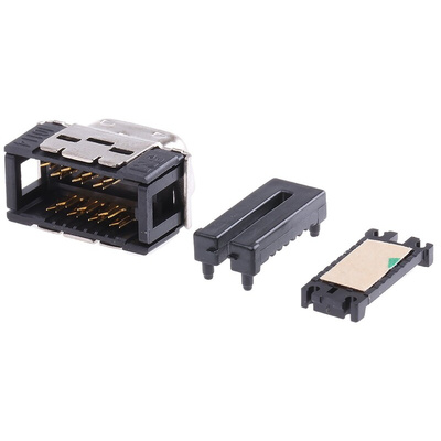 3M 101 14 Way Cable Mount D-sub Connector Plug, 1.27mm Pitch
