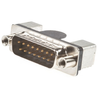 Harting D-Sub 15 Way Right Angle SMT D-sub Connector Plug, 2.76mm Pitch, with Boardlocks, M3 Female Screwlocks