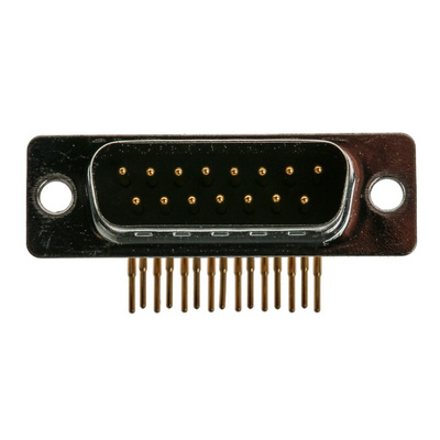 MH Connectors MHDD-M 15 Way Right Angle Through Hole D-sub Connector Plug, 2.77mm Pitch