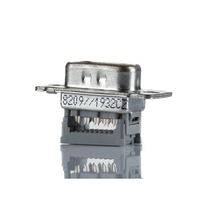 3M 8200 9 Way Right Angle Wire Mount D-sub Connector Plug, 1.27mm Pitch