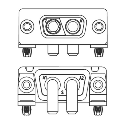 HARTING 2 (Power) Way Right Angle Through Hole D-sub Connector Socket, with Boardlocks, M3 Threaded Inserts