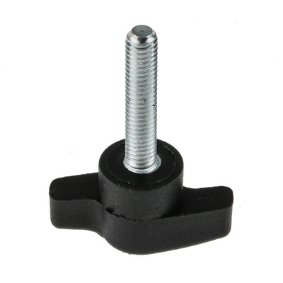 RS PRO Black Wing Clamping Knob, M6