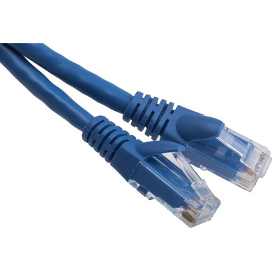 RS PRO Blue Cat6 Cable U/UTP PVC Male RJ45/Male RJ45, Terminated, 500mm