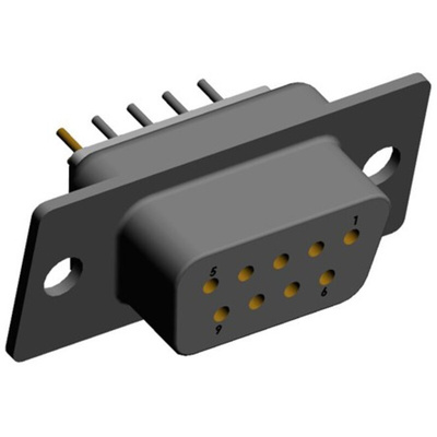 Norcomp SEAL-D 9 Way Through Hole D-sub Connector Socket, 2.769mm Pitch