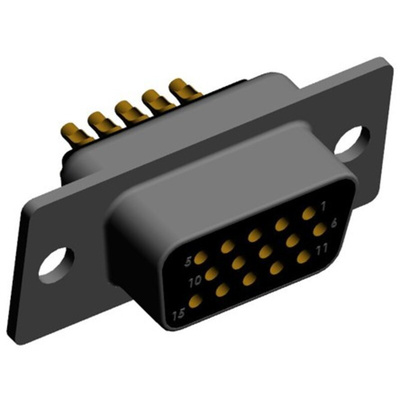 Norcomp 780, SEAL-D 15 Way Plug-In Mount D-sub Connector Socket, 2.286mm Pitch