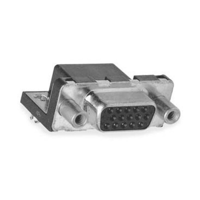 Amphenol ICC CD 15 Way Right Angle Plug-In Mount D-sub Connector Socket, 2.285mm Pitch, with Screw