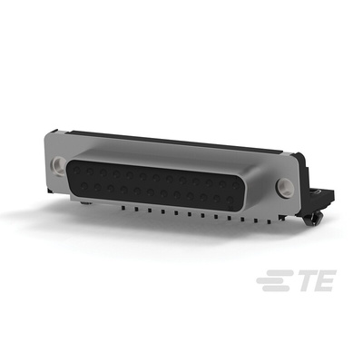 TE Connectivity 25 Way Right Angle Through Hole D-sub Connector Socket, 2.74mm Pitch