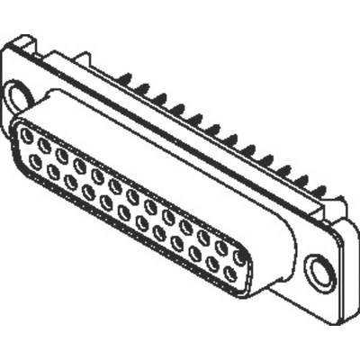 Omron XM3F 25 Way Through Hole D-sub Connector Socket