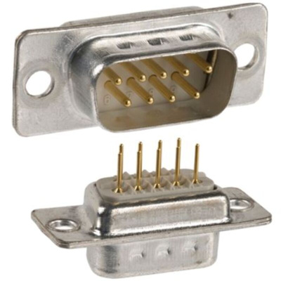 Norcomp 172 9 Way Panel Mount D-sub Connector Plug, 10.9mm Pitch