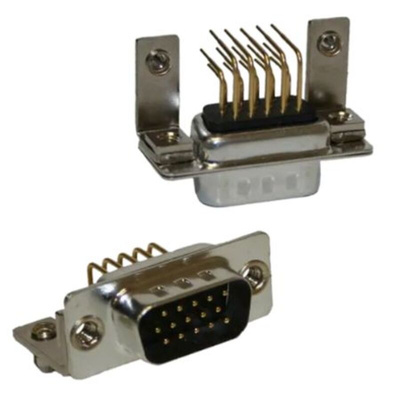 Norcomp 181 26 Way Right Angle Panel Mount D-sub Connector Plug, 2.28mm Pitch, with Boardlocks