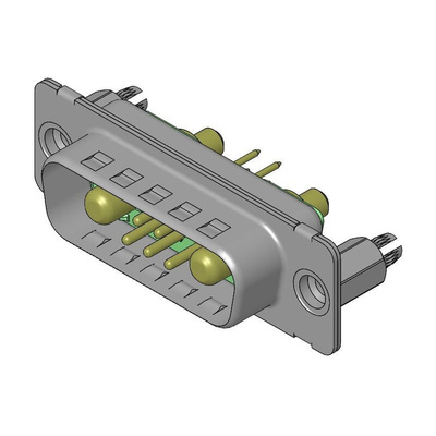 FCT from Molex 173107 7 Way D-sub Connector Socket, 2.74mm Pitch, with 4-40 Screw Locks
