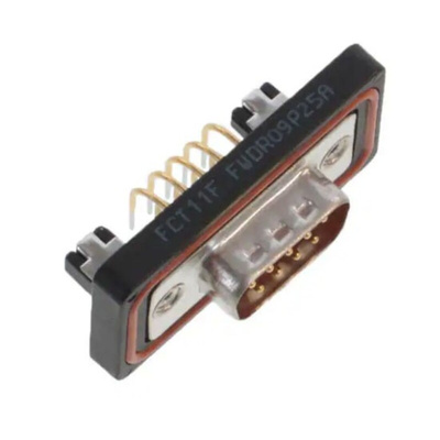 FCT from Molex 172704 9 Way Right Angle Through Hole D-sub Connector Plug, 2.84mm Pitch, with 4-40 Screw Locks