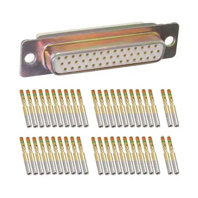 Amphenol India M24308 44 Way Panel Mount D-sub Connector Socket, 2.29mm Pitch, with 4-40 Screw Locks