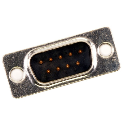 FCT from Molex 172704 9 Way Panel Mount D-sub Connector Plug, 2.84mm Pitch