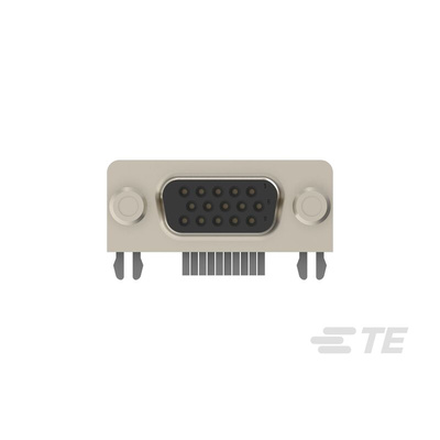 TE Connectivity 15 Way Right Angle D-sub Connector Socket, 2.29mm Pitch, with Boardlocks
