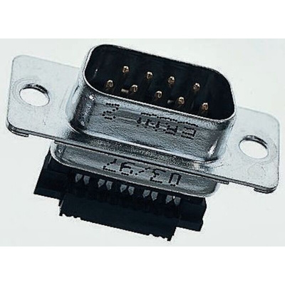 ERNI TMC-SK 37 Way Right Angle Cable Mount D-sub Connector Plug, 1.27mm Pitch