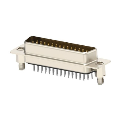 44 Way Vertical PCB D-sub Connector Plug, 2.77mm Pitch, with Boardlock