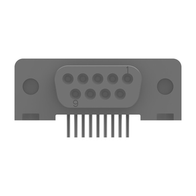 TE Connectivity 5745131 9 Way Right Angle Board Mount D-sub Connector Receptacle, 2.74mm Pitch