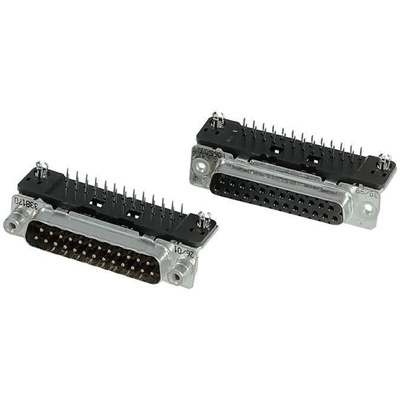 TE Connectivity Amplimite HDP-20 9 Way Right Angle Through Hole D-sub Connector Socket, 2.74mm Pitch, with 4-40 UNC