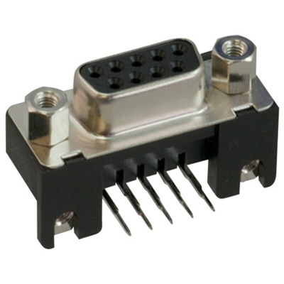 JAE 9 Way Right Angle Through Hole D-sub Connector Socket