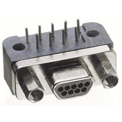 Glenair MWDM 25 Way Right Angle Through Hole D-sub Connector Plug, 1.27mm Pitch