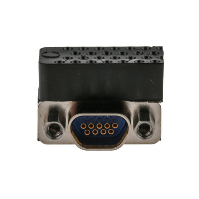 Glenair MWDM 9 Way Right Angle Through Hole D-sub Connector Socket, 2.54mm Pitch
