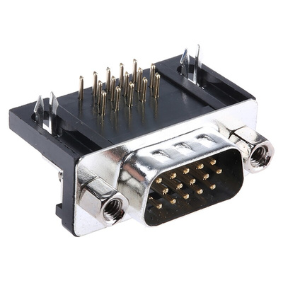 ASSMANN WSW A-HDS 15 Way Right Angle Through Hole D-sub Connector Plug, 2.29mm Pitch