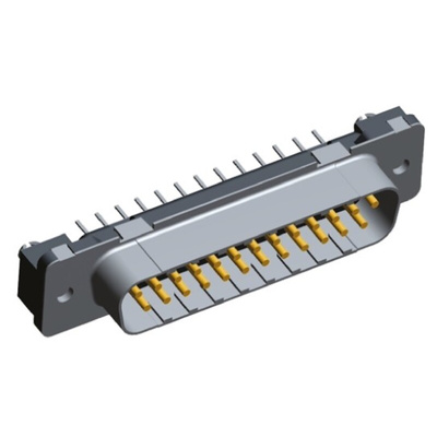 TE Connectivity Amplimite HDP-20 25 Way Through Hole D-sub Connector Plug, 2.76mm Pitch, with 4-40 UNC Threaded
