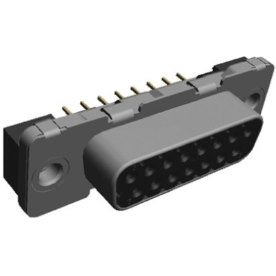 TE Connectivity Amplimite HDP-20 15 Way Through Hole D-sub Connector Socket, 2.74mm Pitch, with Boardlocks, M3 Threaded