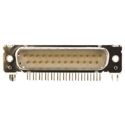 TE Connectivity Amplimite HD-20 25 Way Right Angle Through Hole D-sub Connector Plug, 2.76mm Pitch