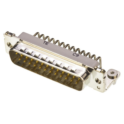 TE Connectivity Amplimite HD-20 25 Way Right Angle Through Hole D-sub Connector Plug, 2.76mm Pitch