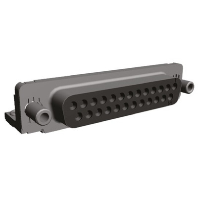 TE Connectivity Amplimite HD-20 25 Way Right Angle Through Hole D-sub Connector Socket, 2.75mm Pitch, with 4-40 UNC,