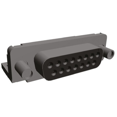 TE Connectivity Amplimite HD-20 15 Way Right Angle Through Hole D-sub Connector Socket, 2.74mm Pitch, with 4-40 UNC,