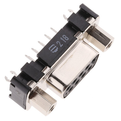Harting D-Sub Standard 9 Way Through Hole D-sub Connector Socket, 2.74mm Pitch, with 4-40 UNC Threaded Inserts,
