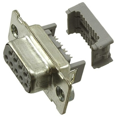 3M 8300 9 Way Right Angle Cable Mount D-sub Connector Socket, 2.8mm Pitch