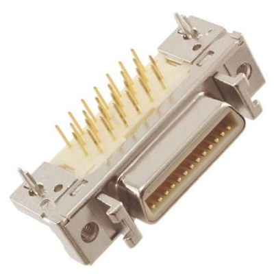3M MDR 102 26 Way Right Angle Through Hole D-sub Connector Socket, 1.27mm Pitch