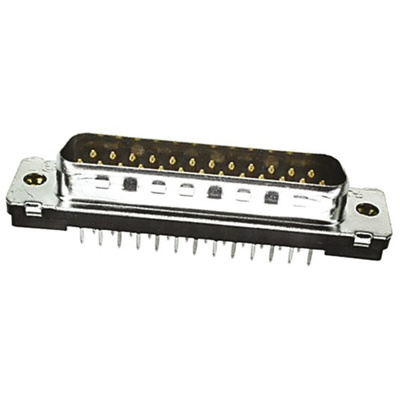 TE Connectivity Amplimite HD-20 25 Way Through Hole D-sub Connector Plug, 2.77mm Pitch, with 4-40 UNC, Threaded Insert