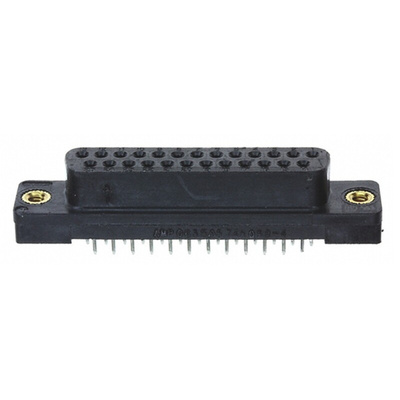 TE Connectivity Amplimite HD-20 25 Way Through Hole D-sub Connector Socket, 2.77mm Pitch, with 4-40 UNC, Threaded Insert